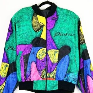 RARE 1980's Pablo Picasso Silk Bomber Jacket